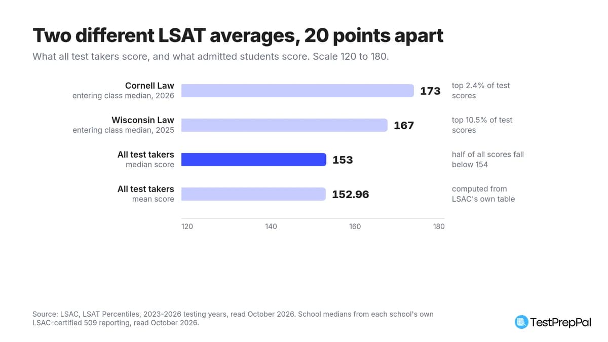 What Is the Average LSAT Score? 153, Not 151