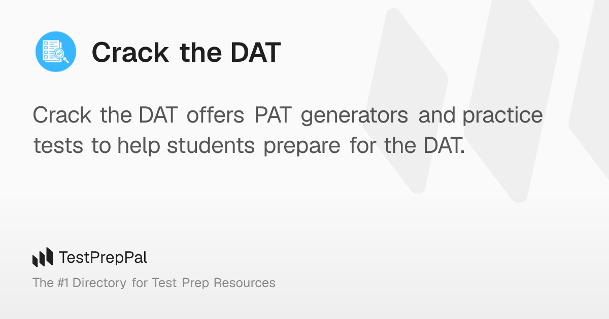 Crack the DAT – TestPrepPal