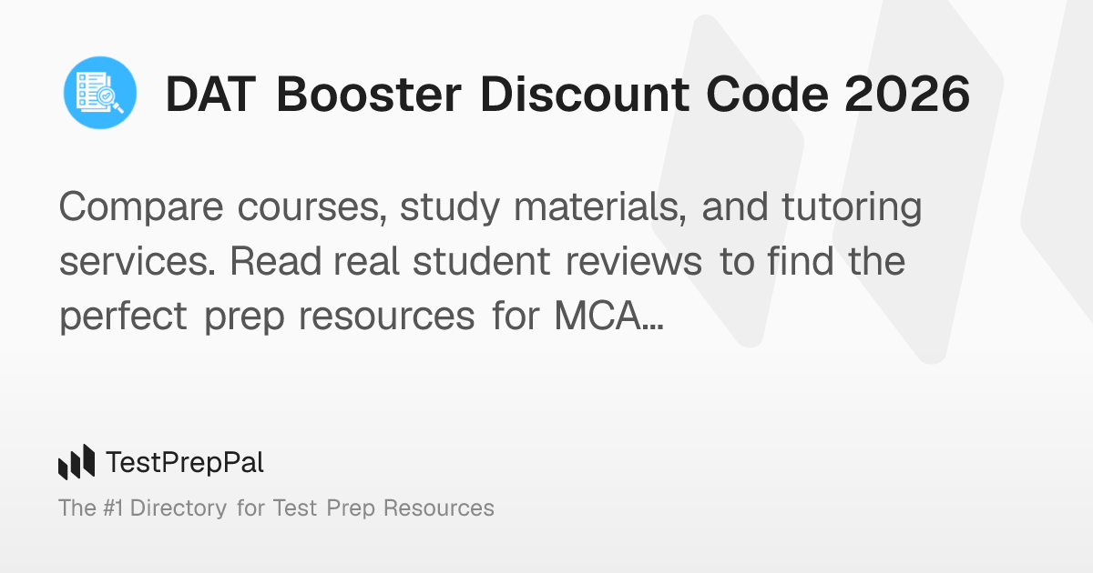 DAT Booster Discount Code 2026 – TestPrepPal