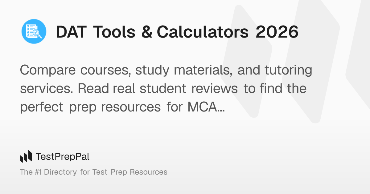 DAT Tools & Calculators 2026 – TestPrepPal