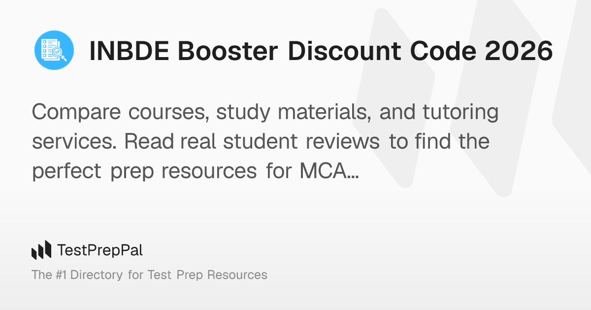 INBDE Booster Discount Code 2026 – TestPrepPal