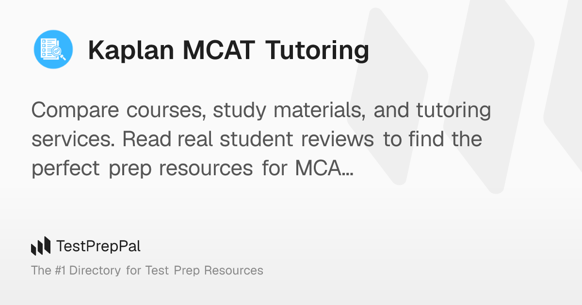 Kaplan MCAT Tutoring – TestPrepPal