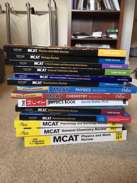 Kaplan and Princeton Review MCAT Books