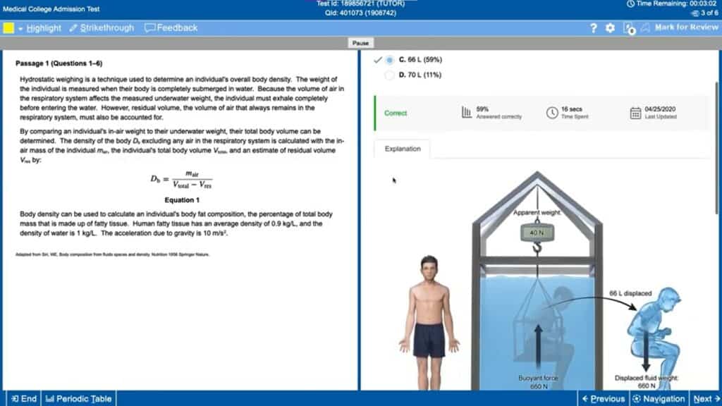 aamc mcat practice test show vs do not show solutions