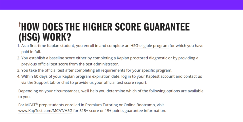 Kaplan LSAT Higher Score Guarantee