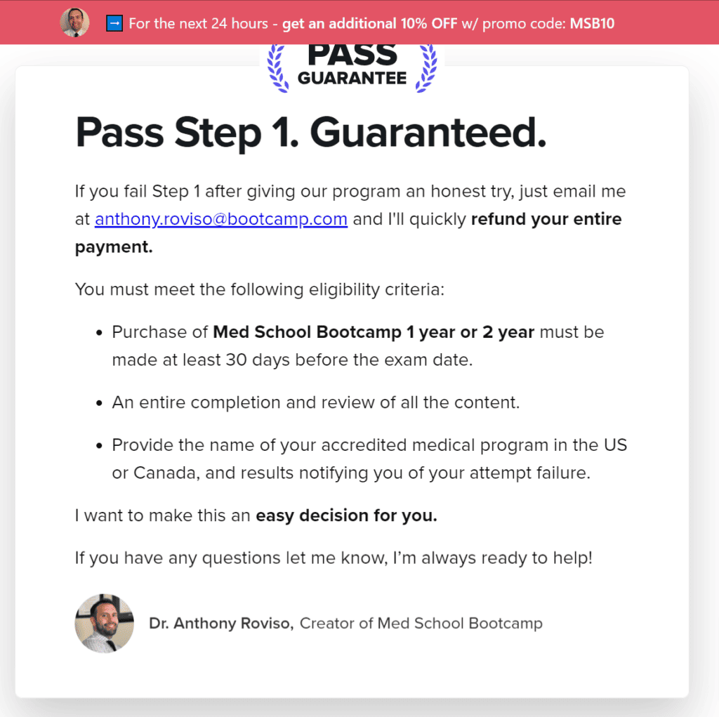 Med School Bootcamp Pass Guarantee