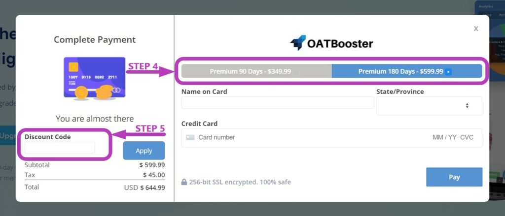OAT Booster Payment Window
