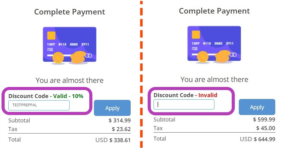 OAT Booster Valid Vs. Invalid Discount Codes