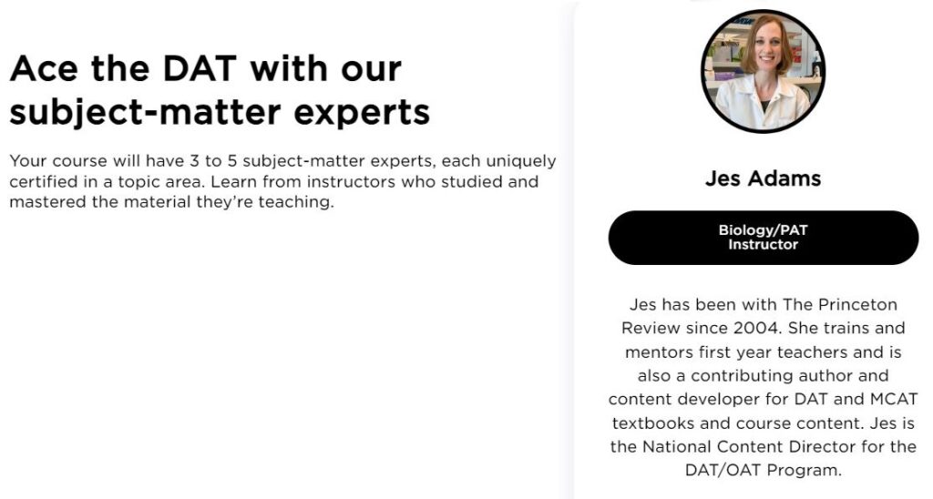 Princeton Review DAT Subject-Matter Experts
