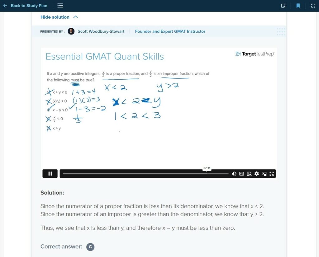 Target Test Prep GMAT Answer Solutions